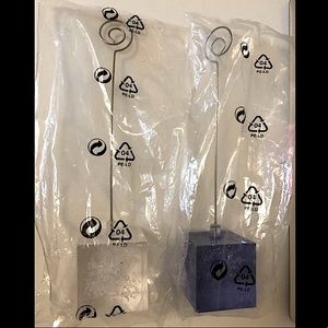 🆕 2 IKEA Blue & Clear Bubble Cube Paper Clip Photo/Note Holders